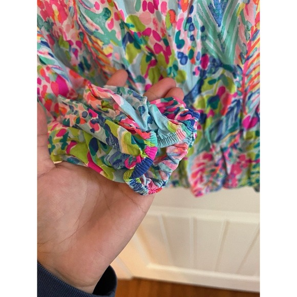 Lilly Pulitzer Catch The Wave Martinique Long Sleeve Top Shirt Size Medium - Picture 6 of 7